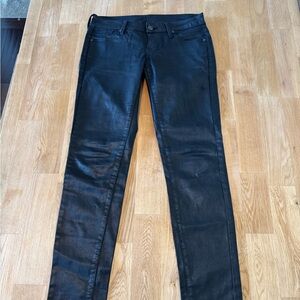Mango Black Coated Skinny Pants